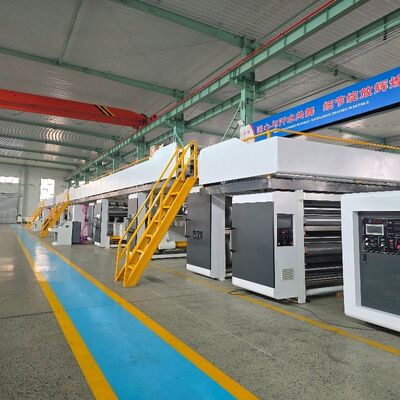 صمام توزيع 2 قطعة خط إنتاج الكرتون المضلع مع 16 صندوق بخار ولوح ضغط عائم